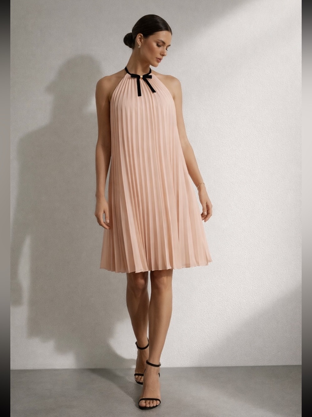 Ted Baker London Emelay Pleated Pink Dress Size 5 (US 12)